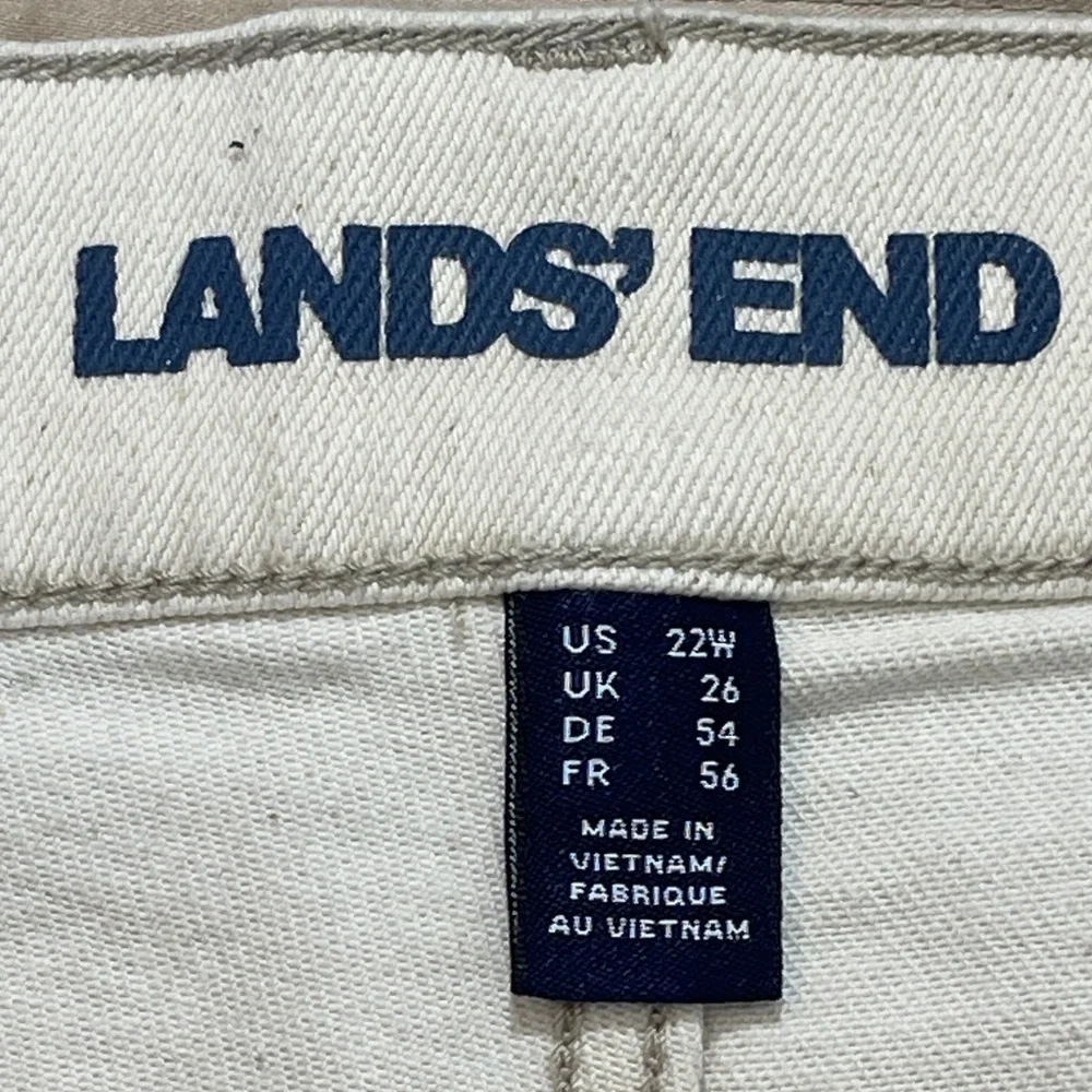 Lands' End Cream/OFF WHITE Denim Jeans WOMENS SIZE 22W CROPPED/ANKLE